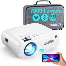Mini Beamer WiFi Bluetooth, Full HD 7000 Lumen Heimkino Projektor Support 4K