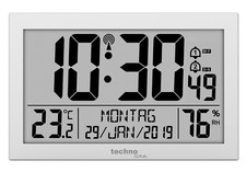 TechnoLine Funk-Wanduhr WS8016 silber