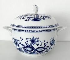 DDR Vintage Kahla XL Servierschüssel mit Deckel Suppenterrine 3 L  Zwiebelmuster