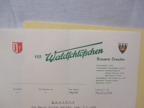 1959 veb waldschlösschen - 1959,