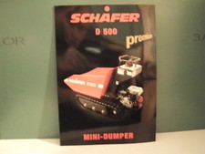 TAKEUCHI SCHÄFER MINIDUMPER D 500 PROSPEKT 2 Seiten INFORMATION ALT & RAR