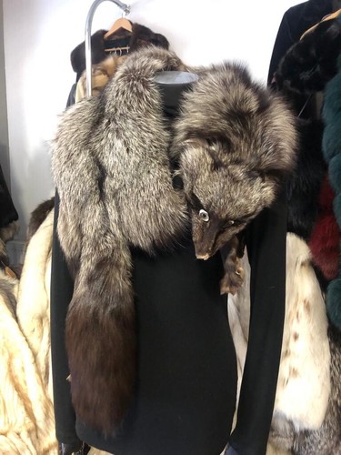 Silberfuchs fuchs pelz umhang - silberfuchs,