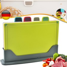 Schneidebrett Set 4 tlg. - Schneidebretter Küchenbrett Kunststoff Bunt Ständer!~