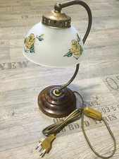 2 x Tischleuchte Blumen Dekorativ Holzfuß  ca.30cm Hoch Leuchte Lampe Tischlampe