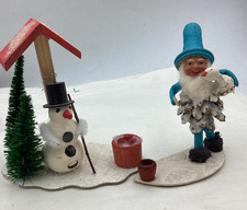 antikes Zapfen Wichtel mit Gans,Schneemann * DDR Nostalgie* 