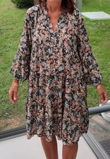 Blümchenkleid, Kleid, Viskose, vokuhila Gr. M