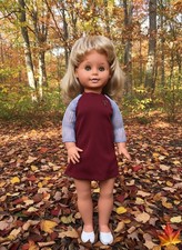 Seltene DDR Puppe mit Zähnchen 60 cm Original DDR Kleidung schöne Haare