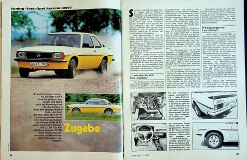 Sport auto 1979 opel - opel, ascona