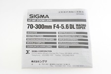 Bedienungsanleitung Sigma AF 70-300mm 70-300 mm F4-5.6 DL Macro Super Anleitung