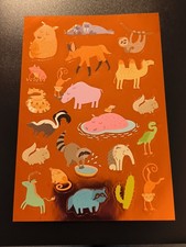 Sticker Aufkleber Papier wilde Tiere Faultier Frosch Nilpferd Waschbär Schlange