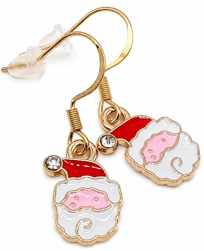 Weihnachtsmann strass ohrringe - strass,