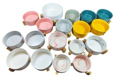 Hundenapf Katzenapf Keramik mit Holzständer Futternapf für mittlere große Hunde