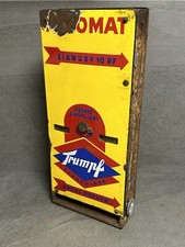 Historischer Trumpf Schokoladen Automat Email Reklame Emailschild um 1930 #924