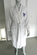 Bademantel Damen, weiß, Frottee, Schmetterlingsemblem, Gr. 36, mit Gürtel