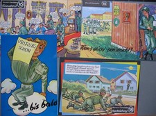 4 alte POSTKARTE SOLDATEN BUNDESWEHR Scherzkarten 1970er Jahre