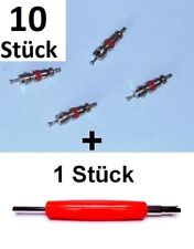 Ventildreher + 10 Ventileinsätze Ventilschrauber Gummiventile Ventile PKW