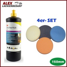 3M 80349 Extra Fine Schleifpaste 1L + 4x Polierschwamm Set 150mm