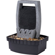 Dobar Zimmerbrunnen mit Pumpe eckig mit Ziersteine Dekobrunnen Zierbrunnen