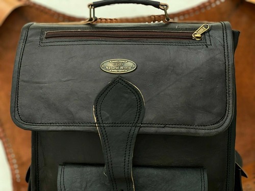 Echt schwarz leder laptop - leder,