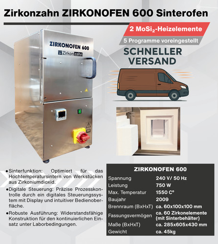 Zirkonzahn zirkonofen 600 - zirkonofen,