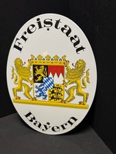 Freistaat Bayern - offizielles Emailschild - 40 x 29 cm-  D wohl 70er/80er Jahre