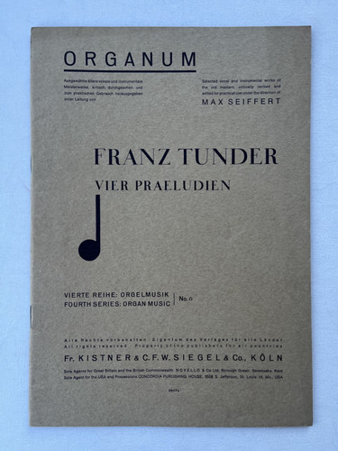 Noten tunder 4 präludien - tunder.,