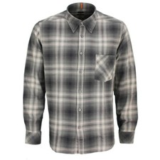 BOSS Herren Flanellhemd langarm Regular Fit Rickert M grau schwarz kariert 50524