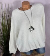 Flauschig weicher  Pullover  BABYALPAKA WOLLE  Italy MILCHWEIß 38 40 42