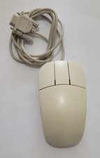 Vintage 3 button Serial Mouse RS232 9-pin ball Maus Retro DOS seriell