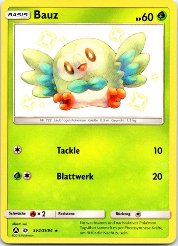 Bauz pokemon karte shiny - pokemon,