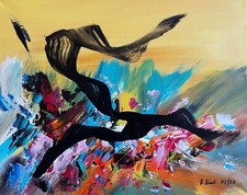 Acryl Gemälde 40x50 Original handgemalt abstrakt modern bunt Unikat Wandbild 87