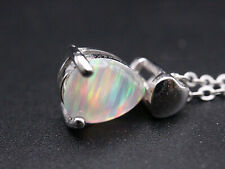 GOLDJUNGE69 * SET - OPAL TROPFEN  - BUNT ANHÄNGER , FEUEROPAL & SILBERKETTE 925 