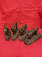 4 × Altes Bügeleisen antik, historisch, Metallgriff Uralt Rostik ( Siehe Fotos )