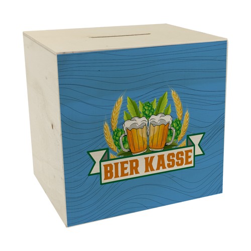 Bier kasse spardose - aus, holz