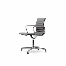 Vitra Stuhl Aluminium Chair EA 108 Stoff Schwarz Gestell Aluminium poliert
