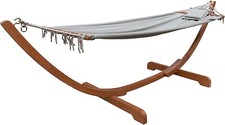 Hängematte Hängeliege ca. 300cm x 100cm Schaukelliege Holzgestell aus Eukalyptus