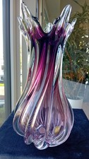 Große schwere Glas Vase -