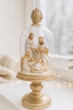 Clayre&Eef Glasglocke, Krippe, Weihnachtsdekoration