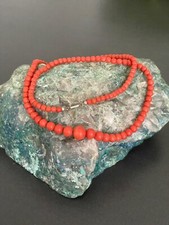 Exquisite Rote Korallenkette / Collier 61 cm Lang