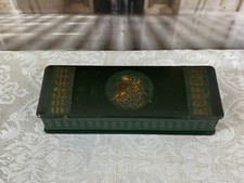 ALTE SCHATULLE BOX GEPRÄGTES LEDER SCHIFF