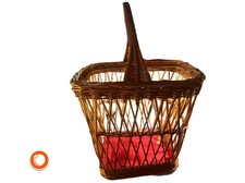 1970er Wäschekorb Handarbeit Korbgeflecht Rattan 80cm Germany