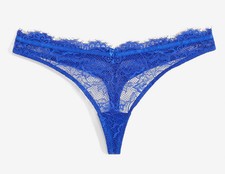 Neu V-String mit recyceltem Polyamid Gr. 40/42 Edelsteinblau transparent Slip