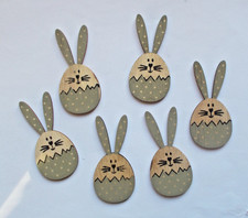 Streu - Deko 6 Hasen aus Holz