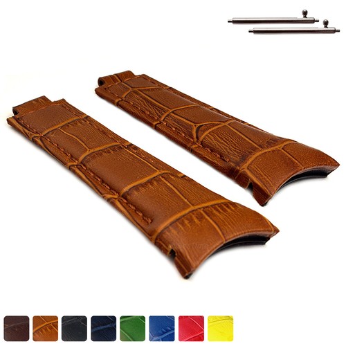 Gebogenes leder uhrenarmband - leder,