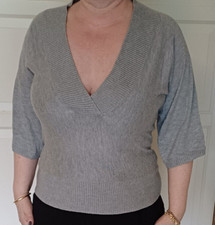 Damen Pullover Strick grau Gr