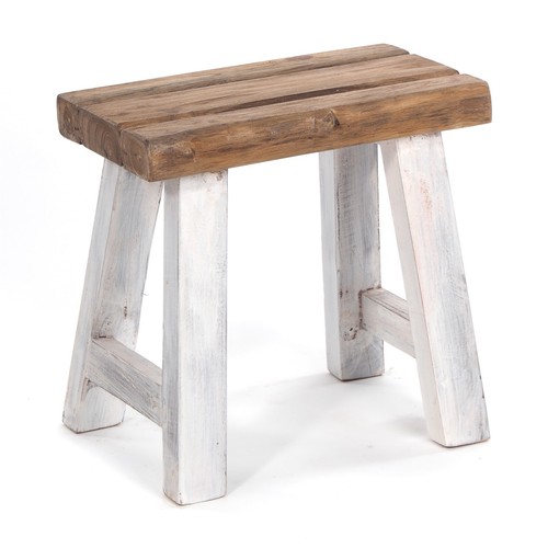 Massiver holzhocker rustic - massiver,