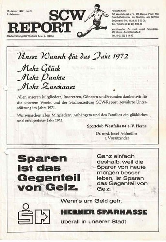 Fussball programmheft 71 72 - ,