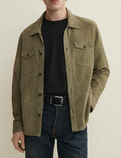 Grüne Leder Hemdjacke für