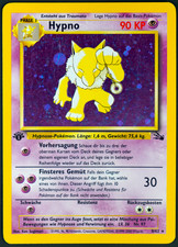 Pokemon Hypno #8 / 1. Edition Fossil Holo Deutsch / Excellent - Near Mint