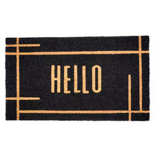 Modern Black Hello Doormat 24"